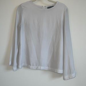 White bell sleeve banana republic blouse